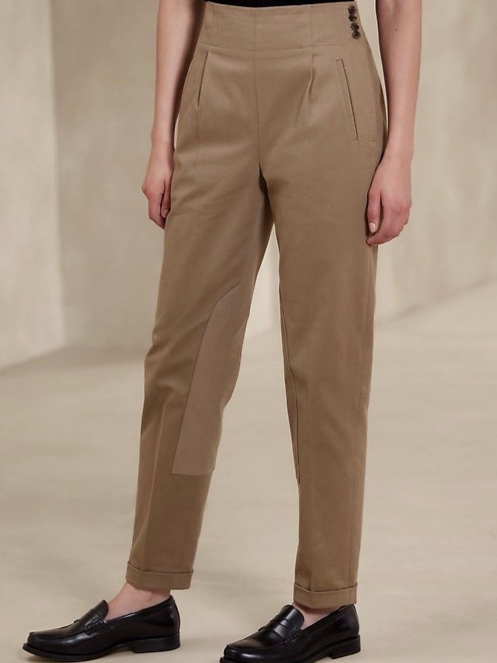 Banana Republic Italian Moleskin Riding Pants Khaki High Rise Equestrian Size 8